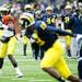 Michigan quarterback Devin Gardner throws before the spring football game on Saturday, April 13. AnnArbor.com I Daniel Brenner